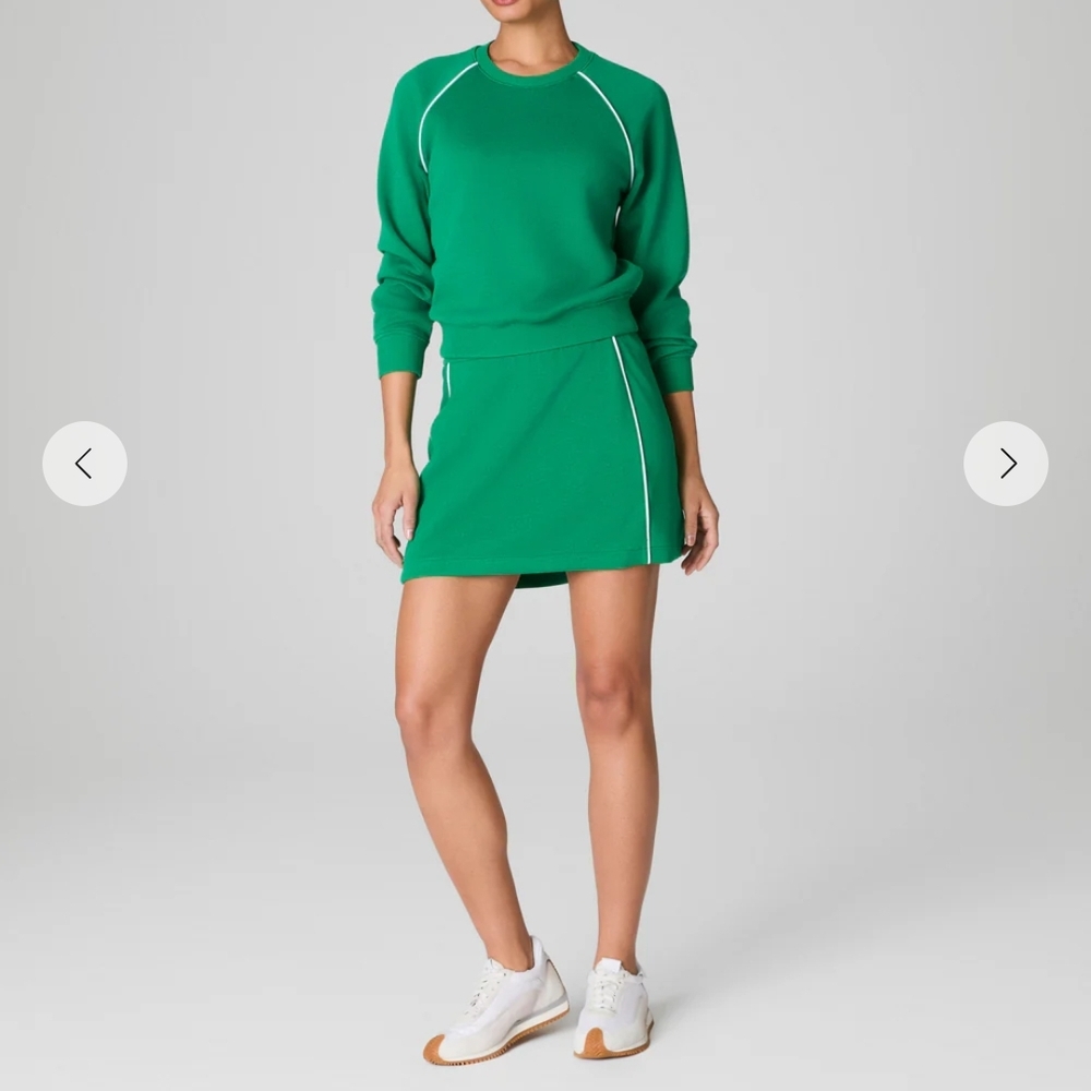 Spanx Air Essentials Nwt Green Pique Sweatshirt